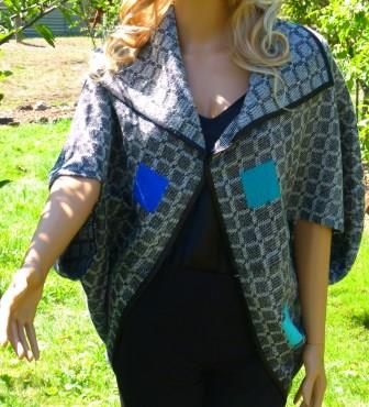 Geometrical Pattern Cocoon Jacket